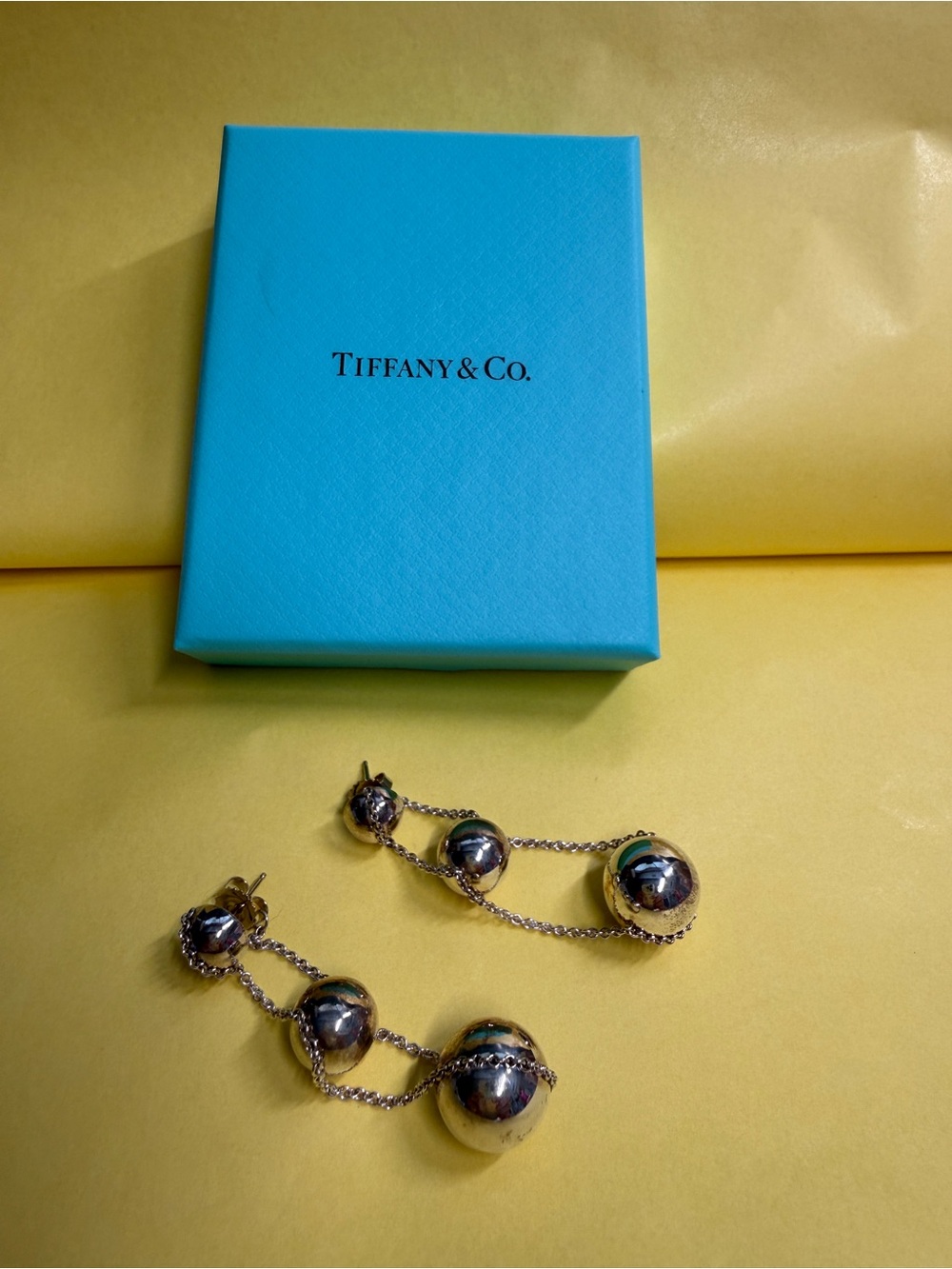 Tiffany & Co. HardWear Triple Drop Ball Earrings Sterling Silver 925